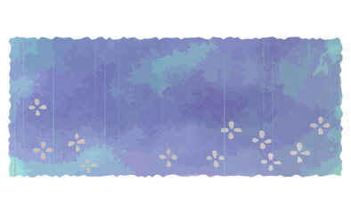 手描きイラスト　梅雨と紫陽花のフレーム