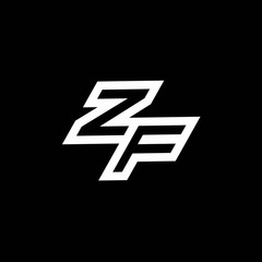 ZF logo monogram with up to down style negative space design template