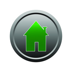 green home 3d icon on white background