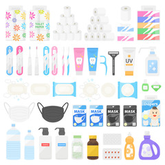 日用品、消耗品のイラストセット
