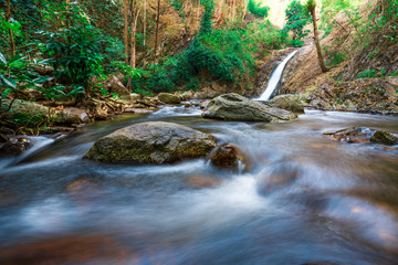 waterfall in the natural forest. at National Park Chae Son, Lampang .On the high mountains of northern Thailand