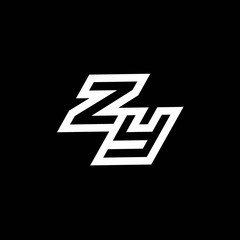 ZY logo monogram with up to down style negative space design template