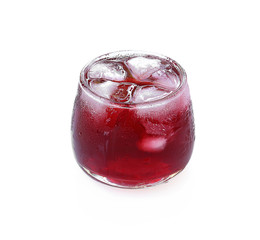 Roselle juice isolated on a white background