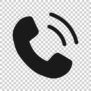 Phone icon in flat style. Telephone call vector illustration on white isolated background. Mobile hotline business concept.