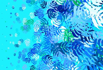 Fototapeta na wymiar Light Blue, Green vector natural artwork with leaves.