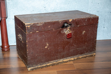 old wooden chest with a lock