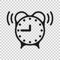 Clock icon in flat style. Watch vector illustration on white isolated background. Timer business concept.