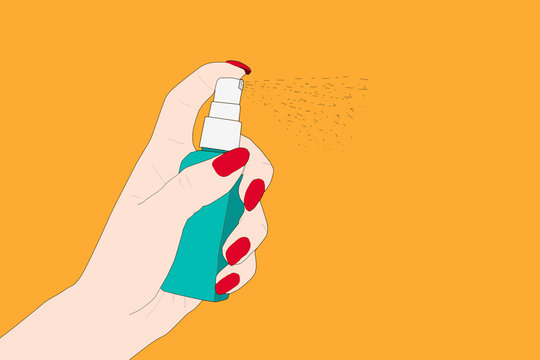 hand disinfection spray illustration, cleaning and disinfecting to prevent infection