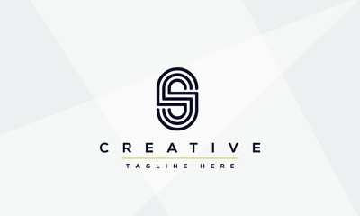 Simple Elegant Letter S Logo Design. Modern minimalist S SS creative initials based vector icon template.