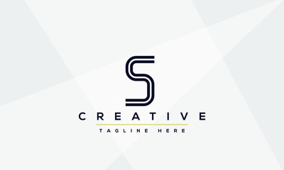 Simple Elegant Letter S Logo Design. Modern minimalist S SS creative initials based vector icon template.