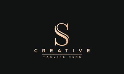 Fototapeta na wymiar Simple Elegant Letter S Logo Design. Modern minimalist S SS creative initials based vector icon template.