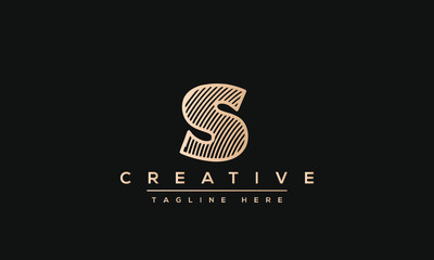 Simple Elegant Letter S Logo Design. Modern minimalist S SS creative initials based vector icon template.