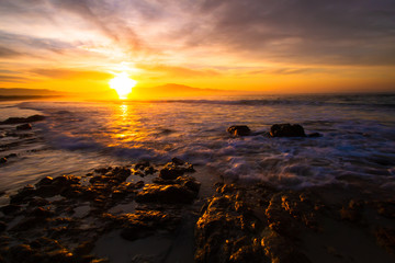 Amanecer en la playa de Ladeira