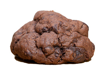 Chocolate cookies on wooden table