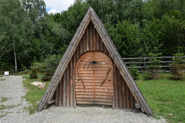 Wooden Teepee-style WC