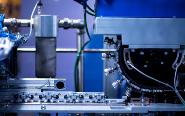 Production of the bottles plastic The Technological line on production of the plastic bottles. Conveyor automatic