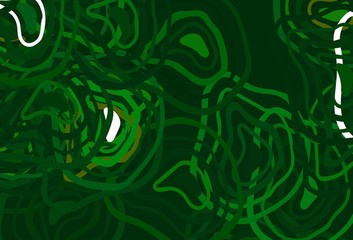 Light Green, Yellow vector background with bent lines.