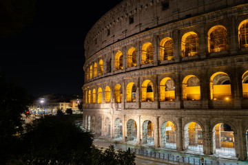 Colosseum in Rome at night.