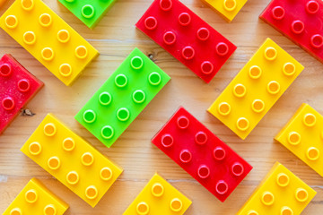 toy block on wooden background