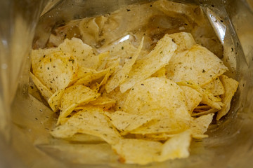 Potato chips is snack in bag