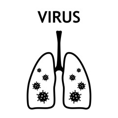 Human Lungs Icon. viral infection. Vector illustration coronavirus