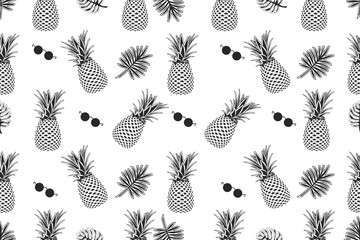 pineapple seamless pattern, vector illustration