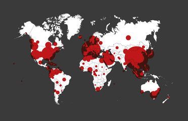 world coronavirus spread map COVID-19 Global info vector