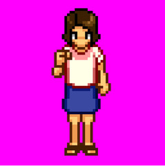 Tシャツ女性01ガッツポーズ