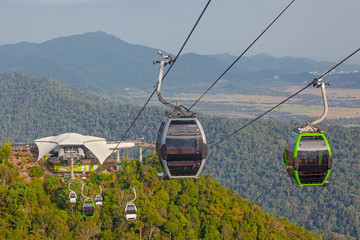 Cable car in mountains on Langkawi island, Malaysia