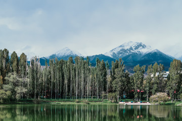 Mountain view over Issyk kul