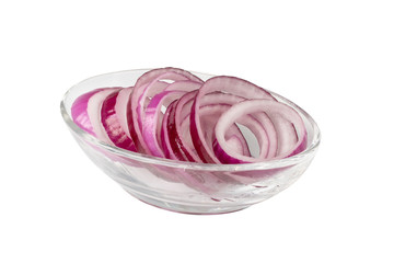 Sliced Red Onion or Purple Onion Rings Isolated