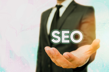 Conceptual hand writing showing Seo. Concept meaning incredibly effective way to market your near...
