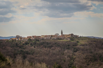 Fototapeta na wymiar View of picturesque village Draguc, Istria, Croatia