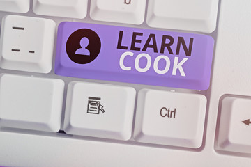 Word writing text Learn Cook. Business photo showcasing gaining knowledge or acquiring skills in...