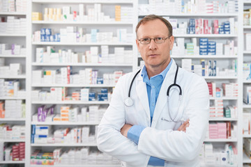 Pharmacist working in a drugstore