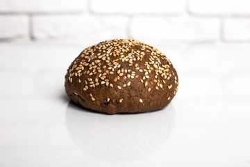 bakery flour dough black bread with sesame