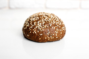 bakery flour dough black bread with sesame