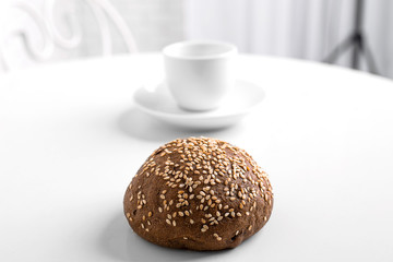 breakfast food morning coffee bun sesame healthy food