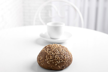 breakfast food morning coffee bun sesame healthy food