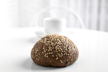 breakfast food morning coffee bun sesame healthy food