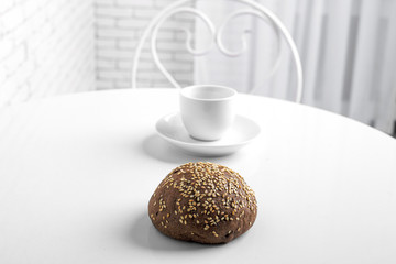 breakfast food morning coffee bun sesame healthy food