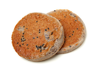 Japanese rice cracker on White Background