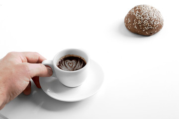 breakfast food morning coffee bun sesame healthy food