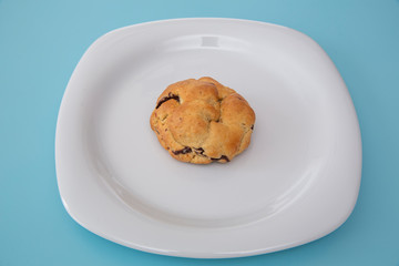 Chocolate cookies on wooden table