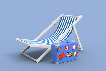 Chair for beach. 3D rendering.