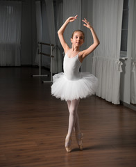 Naklejka premium Little girl classic ballet dancer