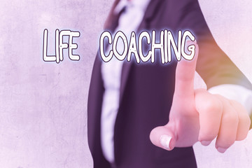 Word writing text Life Coaching. Business photo showcasing demonstrating employed to help showing...
