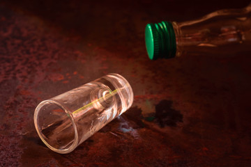 Alcoholism, depression, fighting alcohol dependence, harmful, unhealthy habits. Alcoholism concept