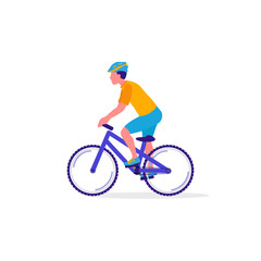 Cyclist on bicycle.  Sport, Leisure Activity concept. Healthy lifestyle and fitness. Vector Illustration