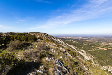 Fototapeta na wymiar Paysage du Plateau de la Caume, dans le parc naturel régional des Alpilles, à Saint-Rémy-de-Provence.